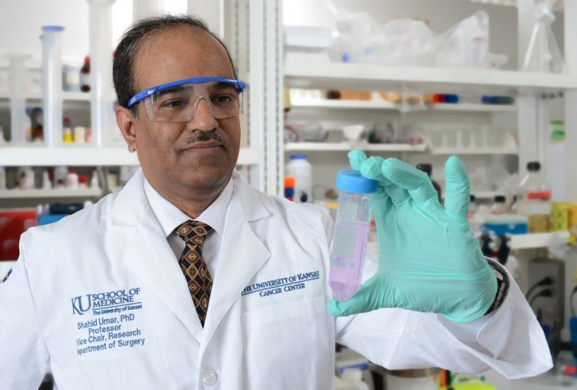 Shahid Umar, PhD, researcher with The University of Kansas Cancer Center.