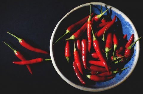 bowl of red chilis