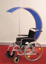 SLIMO fits on wheelchairs to provide more safety and comfort
