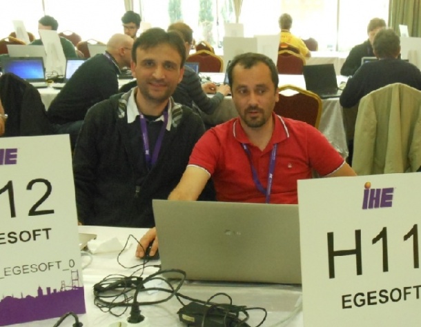 Özen Akyürek (left) General Manager at Ventura/Egesoft, welcomes a common...