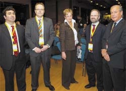 From left: Charles Ricci, Jürg Hodler, Daniela Zimmermann (European Hospital),...