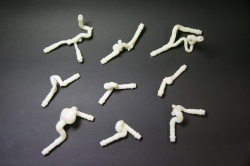 Various aneurysm models with tubing connections fabricated using Fused...