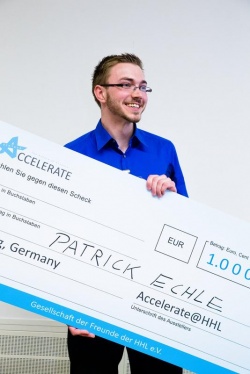 Patrick Echle, Gewinner des Elevator-Pitch-Wettbewerbs auf der...