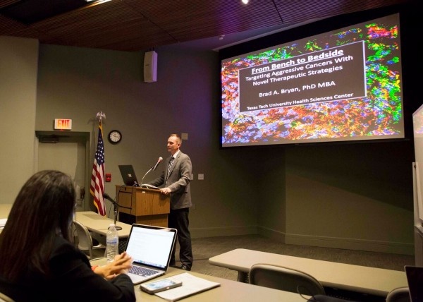 Brad Bryan, Ph.D., an assistant professor at TTUHSC El Paso, is studying novel...