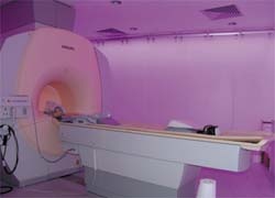 Colourful lighting: not only enhancing, but able to instruct patients in the CT...