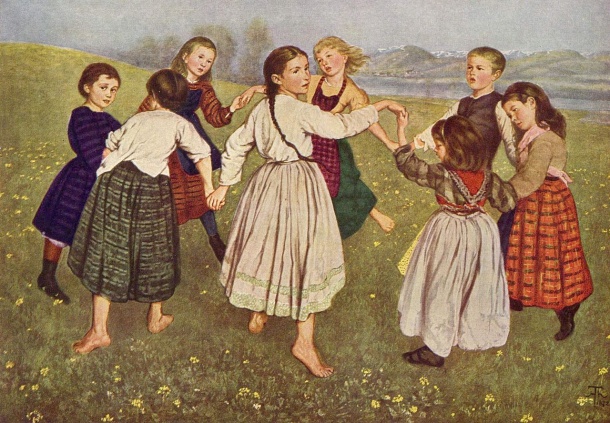 Das Gemälde „Der Kinderreigen“ von Hans Thoma (1839 – 1924) bietet eine...