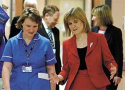 Nicola Sturgeon, Scotlands Cabinet Secretary for Health and Wellbeing on a...