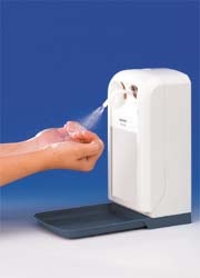 Photo: Touch-less hand disinfection