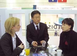 Joong-Ho Lee with Karoline Laarmann and Hyun-Jung Kim, Marketing Team Manager...