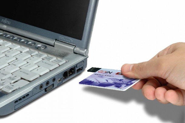 Only the size of a credit card, the USB-health card can be simply plugged into...