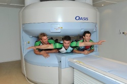 Photo: 1st in UK - the 1.2 Tesla open vertical high-field MRI system