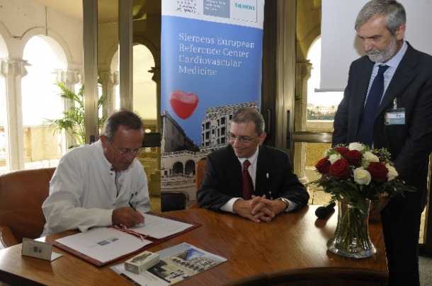 from left to right: Prof. Vincent Dor (CCM), Tom Miller (Siemens Healthcare),...