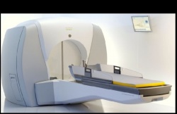 The equipment treats brain tumours by administering high-intensity radiation...