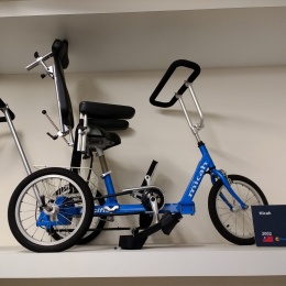blue rehabilitation bicycle