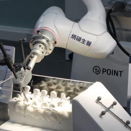 Point Medical showcased their robotic arm for spinal and neurosurgery