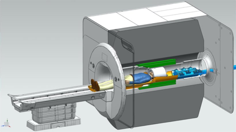 Cross-sectional diagram of the NexGen 7T scanner, showing the new Impulse...