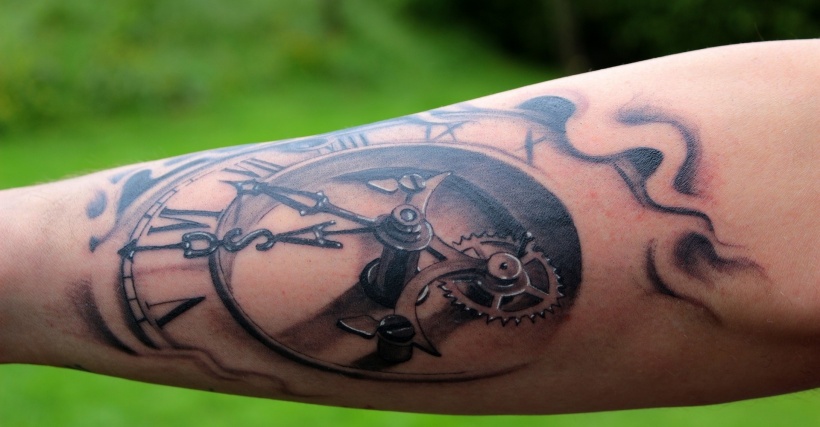 tattoo artwork of a clock