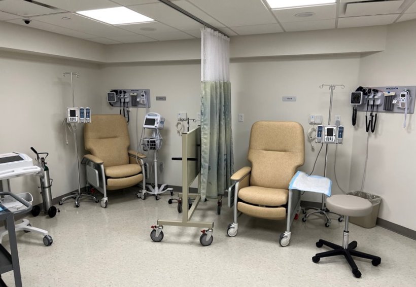 Therapy room at a nuclear medicine theranostics center