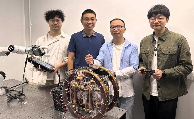 The research team, led by Prof. Yajing Shen (second left) from the Department...