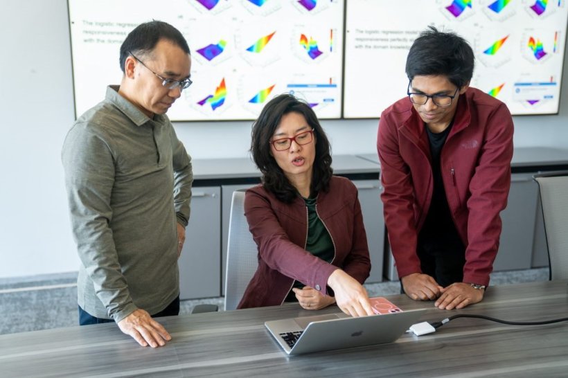 From left: Xinwei Deng, Danfeng Daphne Yao, and Tanmoy Sarkar Pias