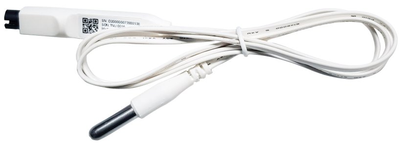 A white cable with sensor attachement