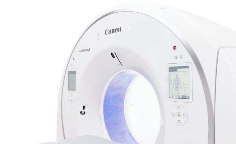 Cropped photo of a canon CT scanner