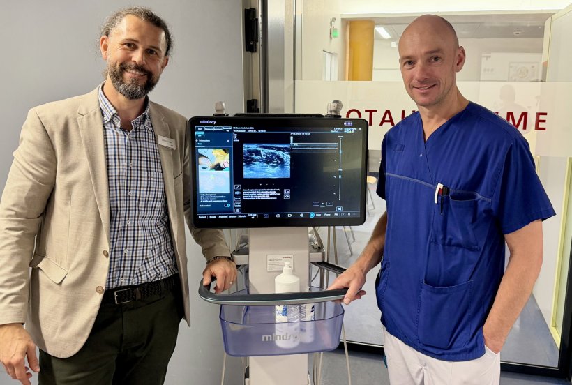 Dr. Christoph Schmitz und Stefan Gamber, Mindray Regional Sales Manager...