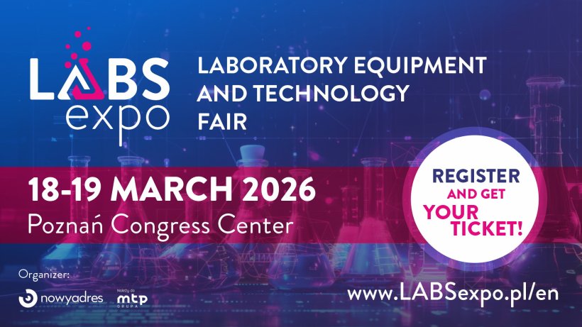 Key visual banner for the Labs Expo equipment and technology fair with logo,...