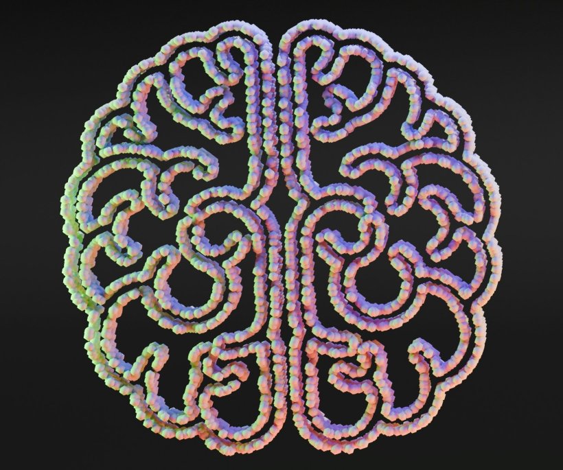 Abstract illustration in the shape of a human brain