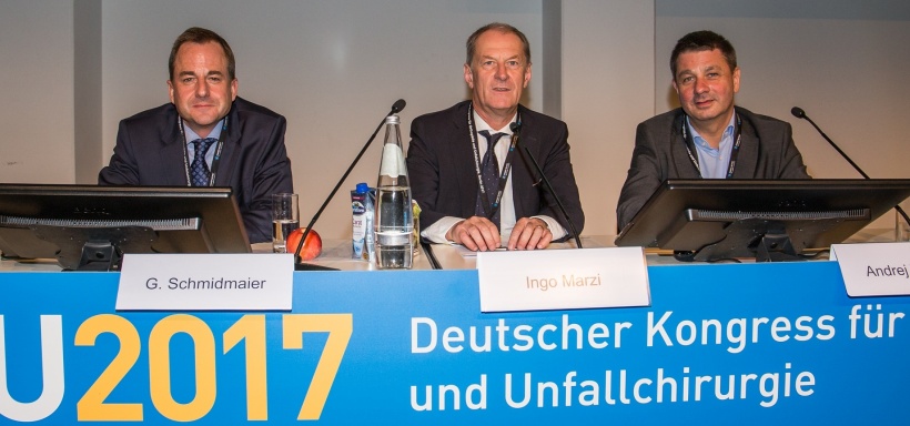 Professor Marzi (middle) at the German Congress for Orthopaedics and Trauma...