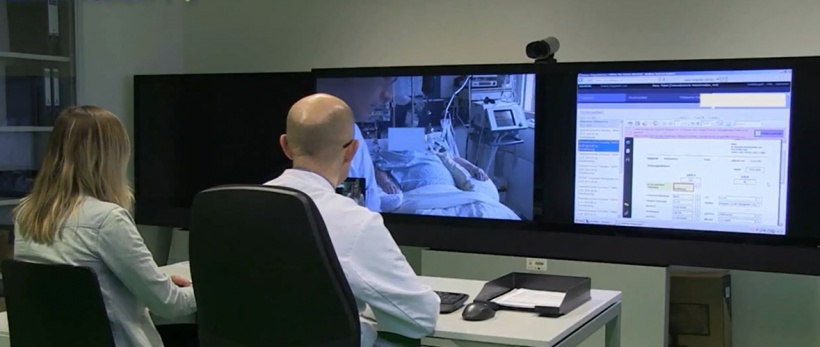 The model project transports digital devices to a patient’s bedside or...
