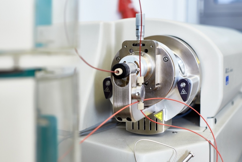 closeup on mass spectrometer in modern research laboratory. Location: The...