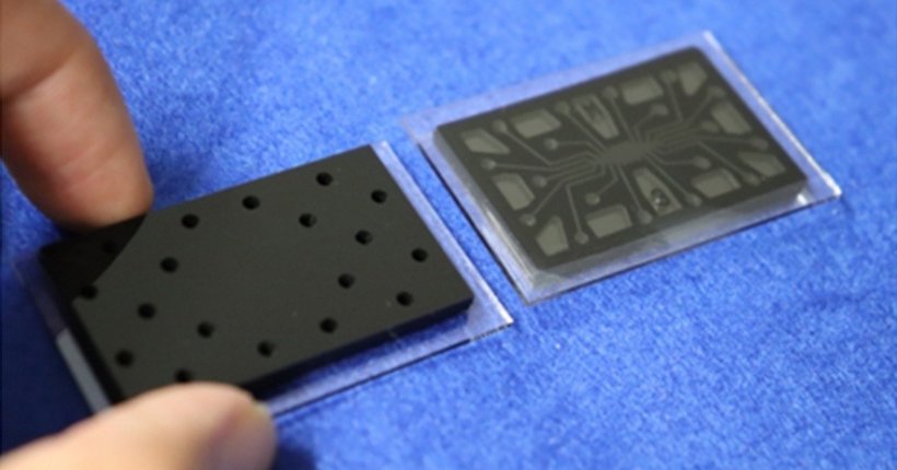 The microfluidic device to which ∼20 μL of samples containing 2 μL of serum...
