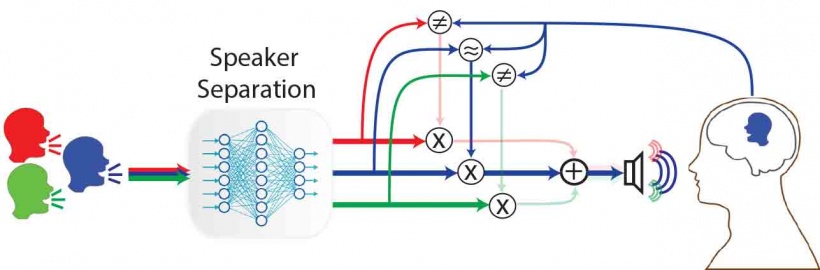 Schematic showing the working principle of the hearing aid