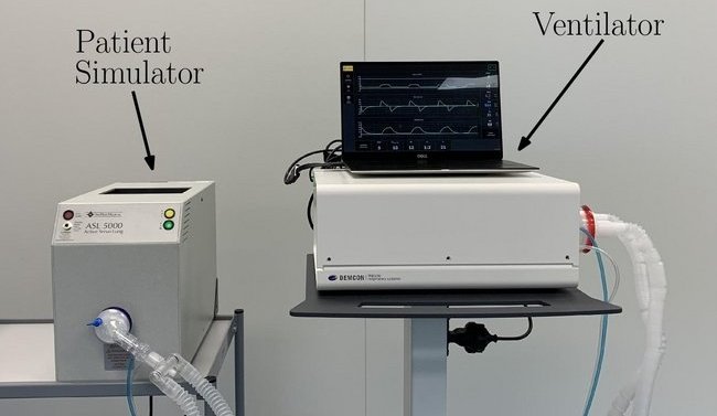 Experimental set-up for testing of self-learning assisted ventilation