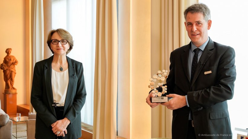 Ambassador Anne-Marie Descôtes presented the Léopold Griffuel Award to...