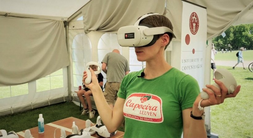 man wearing virtual reality headset