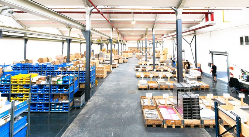 The company’s enlarged and redesigned warehouse and production area