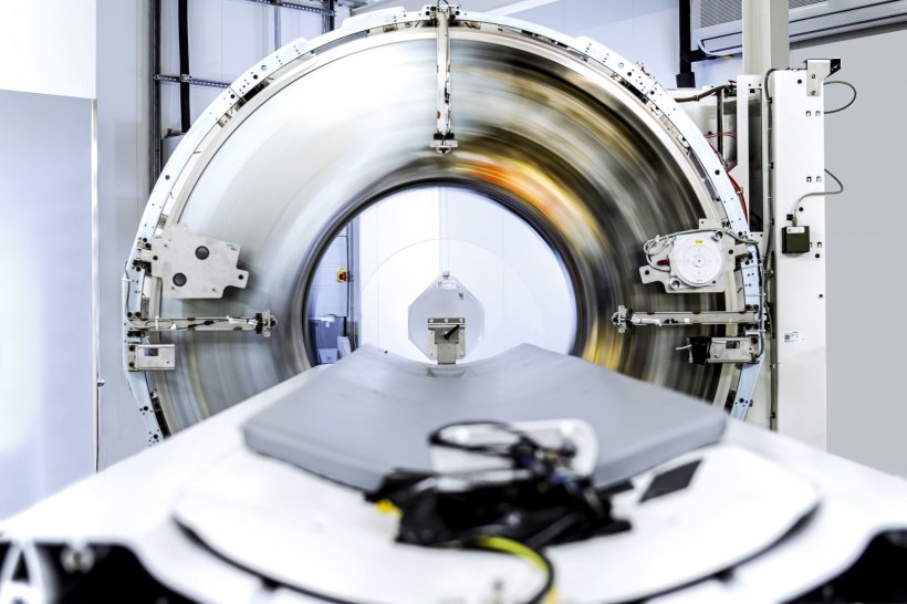 Interior of a CT scanner