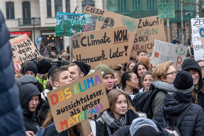 fridays for future demonstation against global warming, climate change, in...
