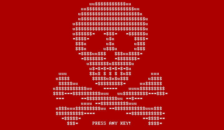 Screenshot from the original version of Petya malware, on which NotPetya is...