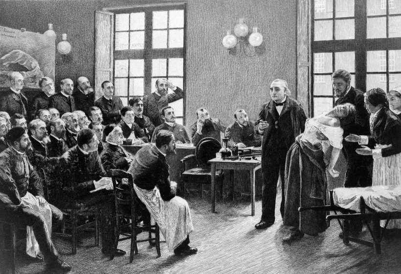 Der Nervenarzt Jean-Martin Charcot führt 1887 seine hysterische...