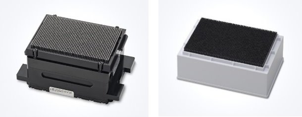Left: Dispensing unit (1536-tip type) A15623-28; right: 1536 black tips (10...