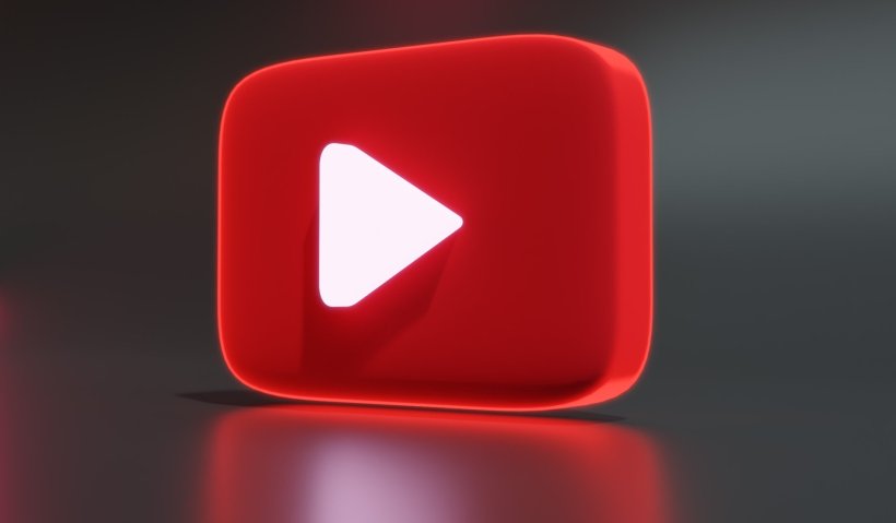 3D rendering of youtube logo