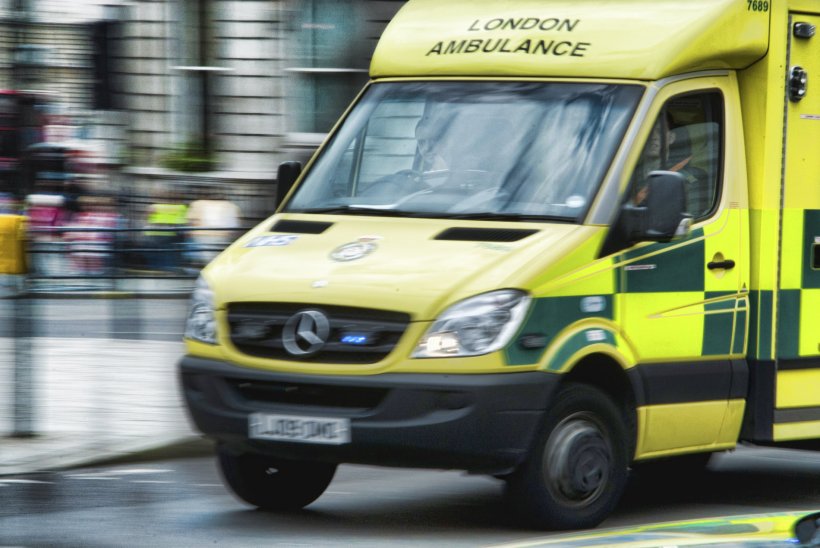motion blur image of london ambulance