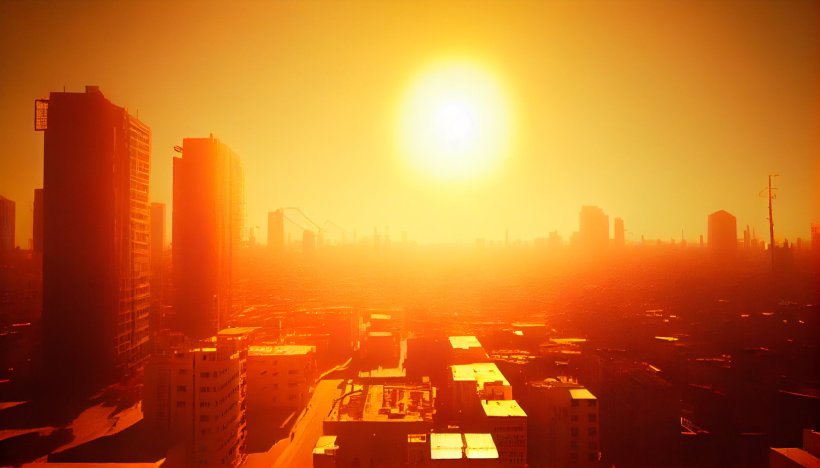 ai generated image of city under heatwave
