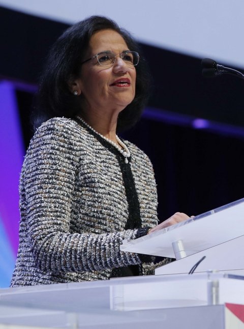 Professor Vijay M Rao MD during her president's address at RSNA 2018