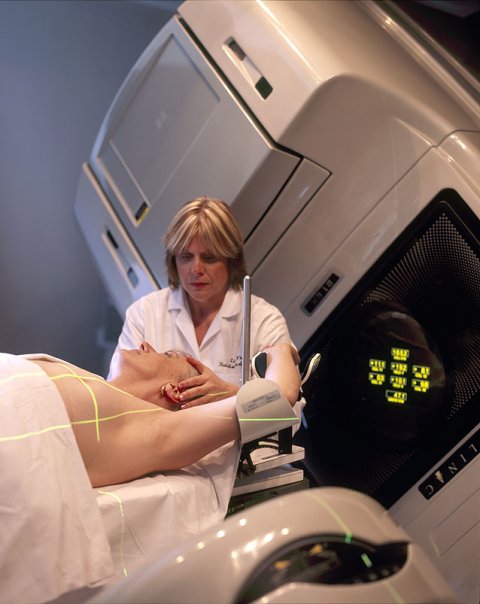 Woman Prepared for Radiation Therapy
