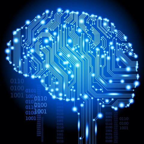 brain-shaped circuitry, symbol for AI technology