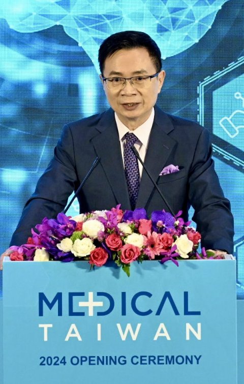 TAITRA Chairman James C.F. Huang speaking at the opening ceremony of Medical Taiwan 2024